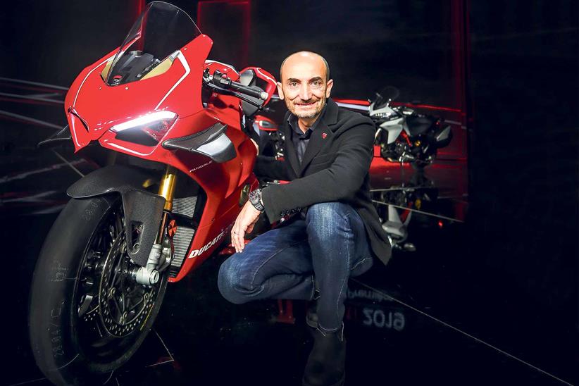 Claudio Domenicali with the new Panigale V4 R