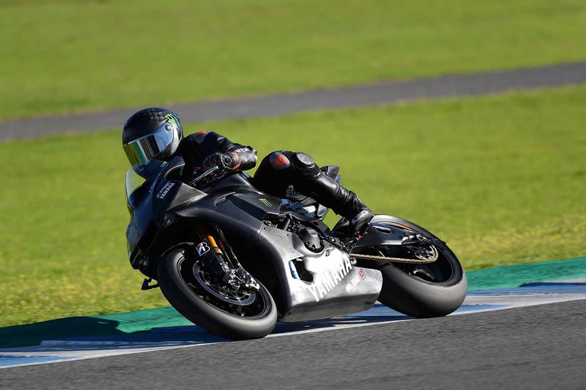 Hamilton riding the Yamaha R1