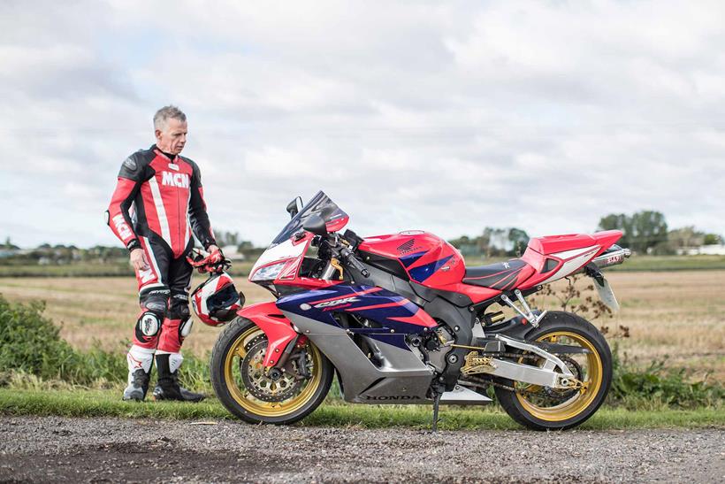 Bruce Dunn admires the Honda Fireblade