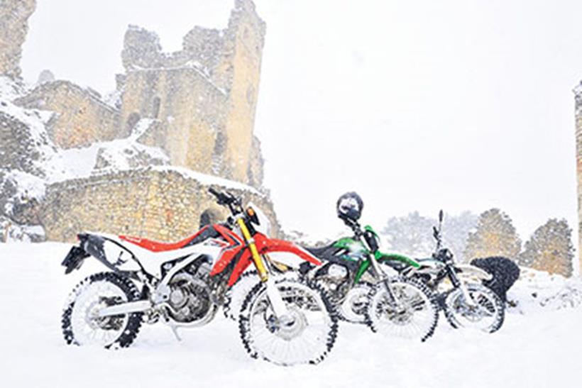 Motorbikes in the snow