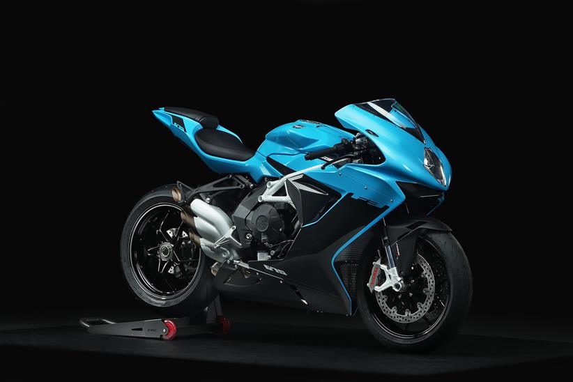 MV Agusta F3 675 in blue front quarter