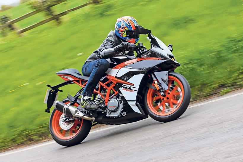 The KTM RC390 in action