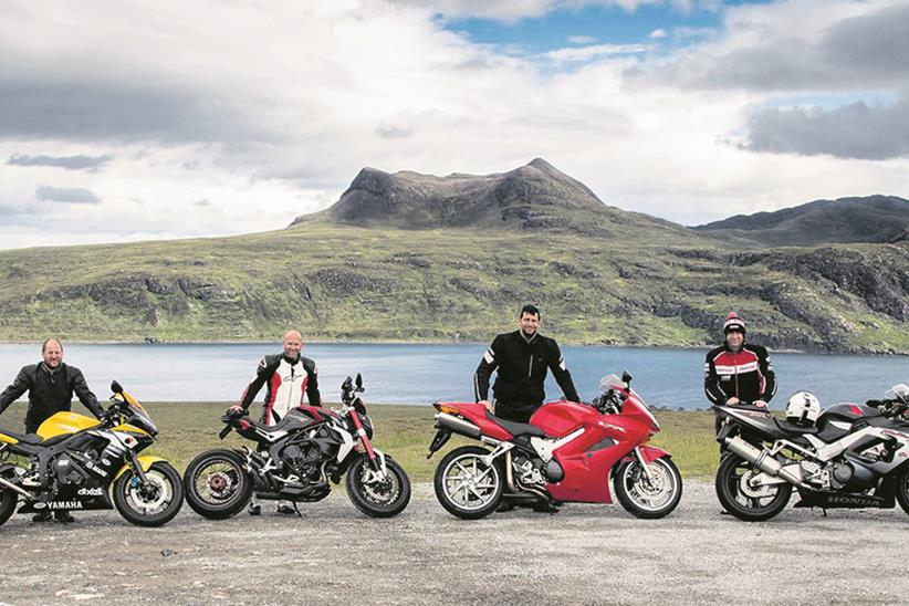 Colin Berry with friends at the North Coast 500