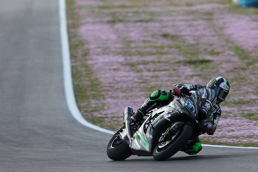 Leon Haslam in action in testing