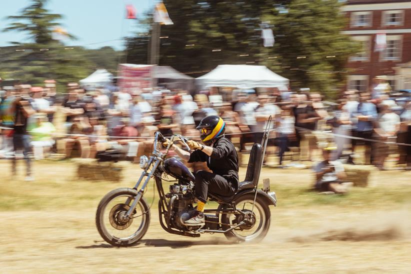 A customised chopper at the Malle Mile festival