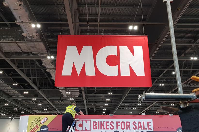 Set-up is underway at the London Motorcycle Show 2019