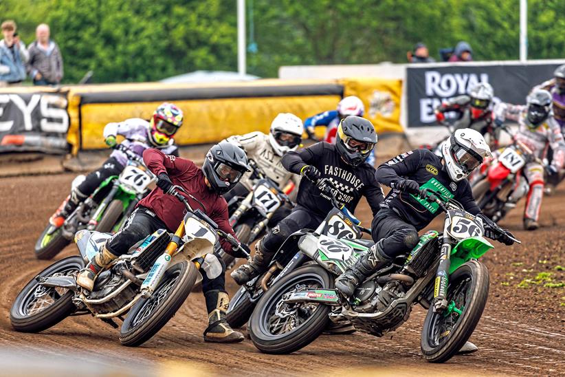 Flattrack action from the 2023 MCN Festival of Motorcycling