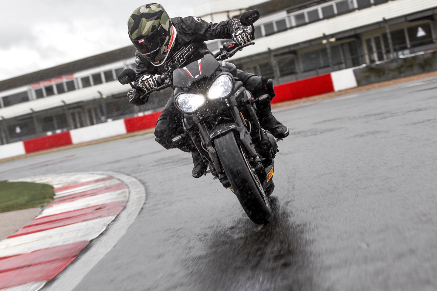 Riding motorcycle online in rain