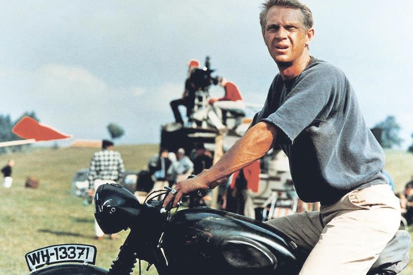 Steve McQueen on the set of The Great Escape