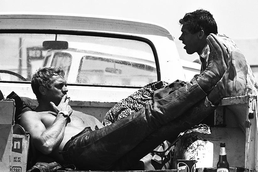 Steve McQueen taking five in a pick-up