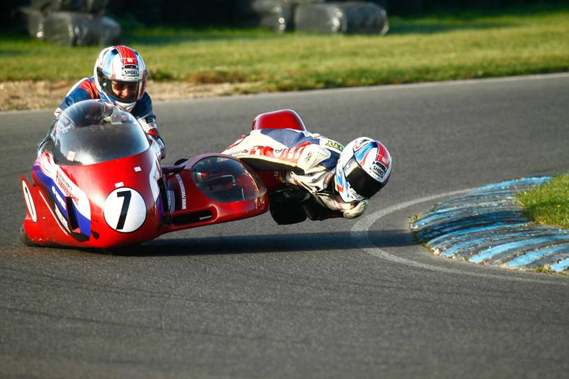 Cornering on a classic sidecar outift