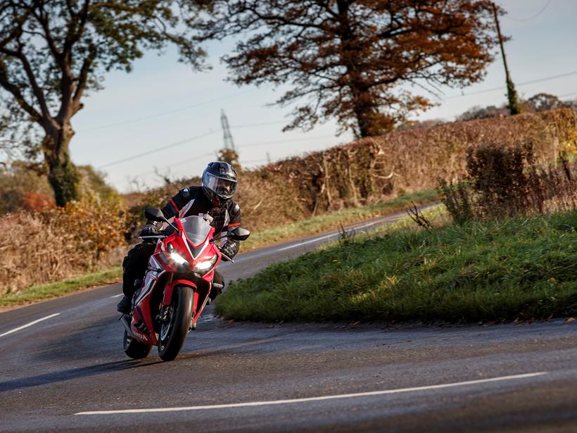 Honda CBR650R winter road