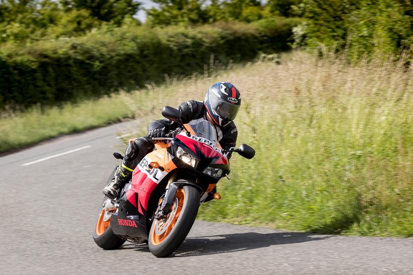 Honda CBR600RR turning left