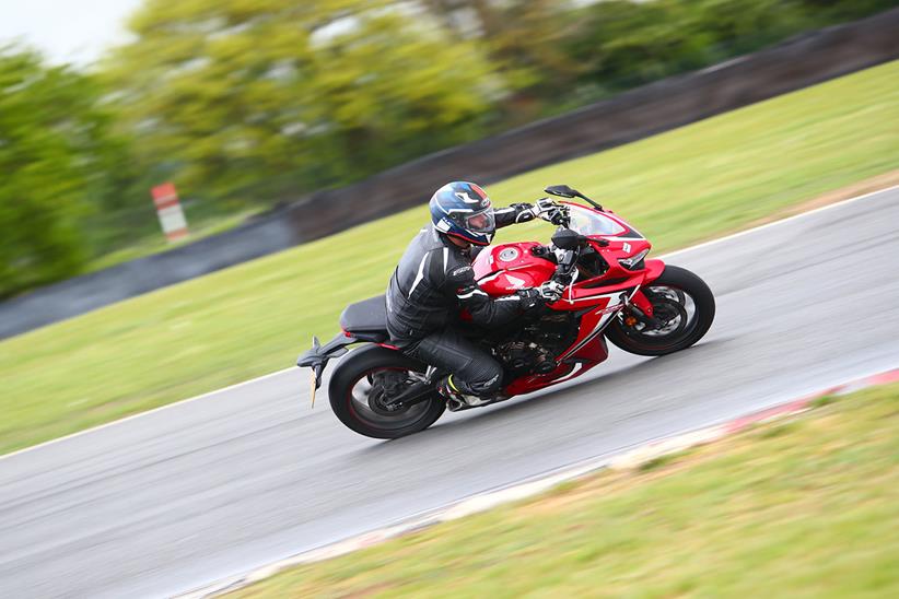 Honda CBR650R cornering right