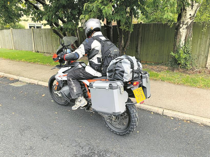 Loading the KTM 790 Adventure R for off-road adventure