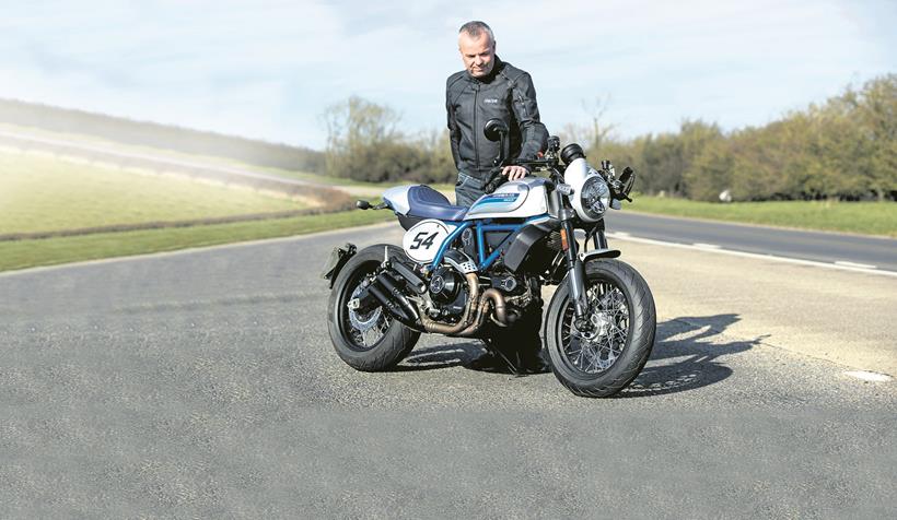 Simon and the Ducati Scrambler Cafe Racer