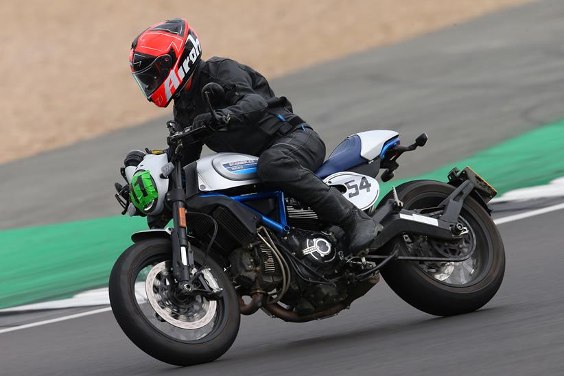 Tackling Silverstone on the Ducati Scrambler Cafe Racer