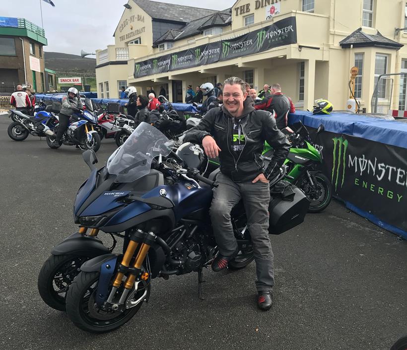 The Yamaha Niken GT at the Creg Ny Baa on the Isle of Man