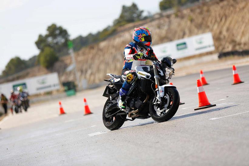 Wet weather testing on a BMW F800R