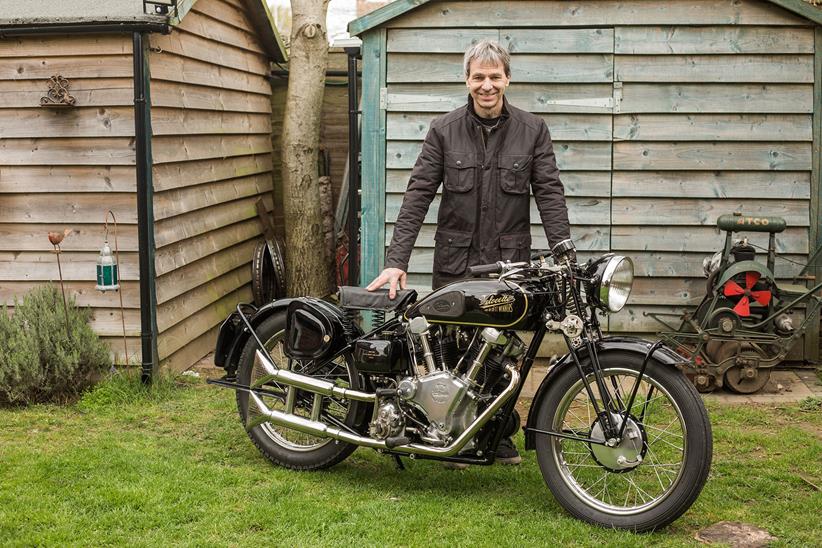 Allen Millyard with his Velocette V-twin