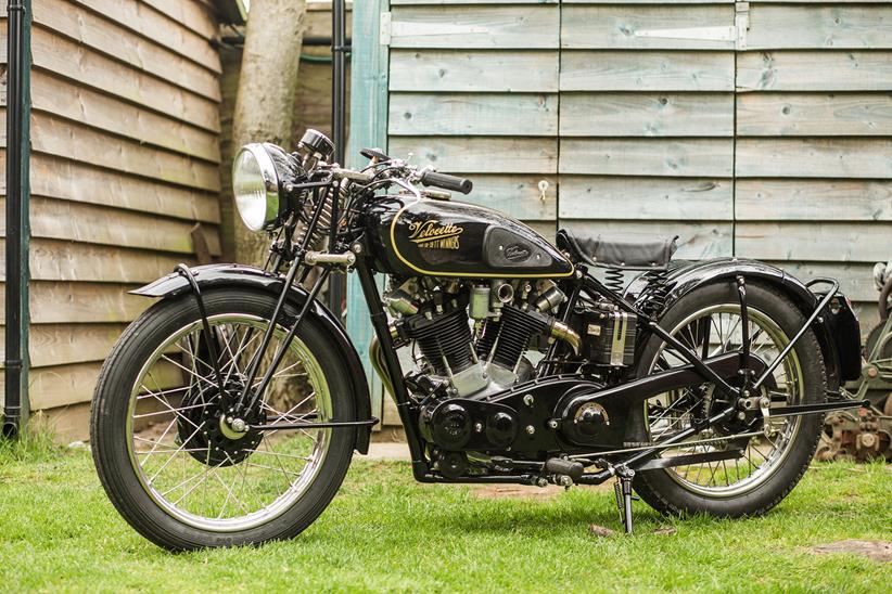 Allen Millyard's Velocette V-twin left side