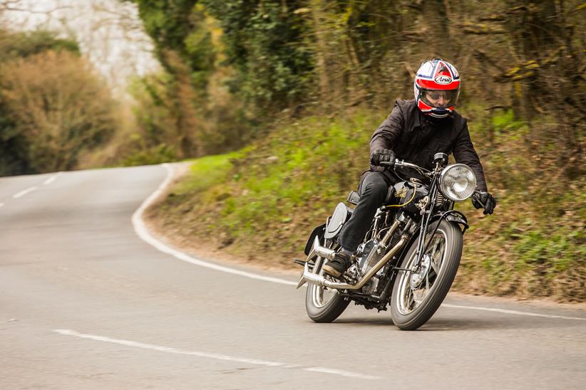 Allen Millyard's Velocette V-twin cornering