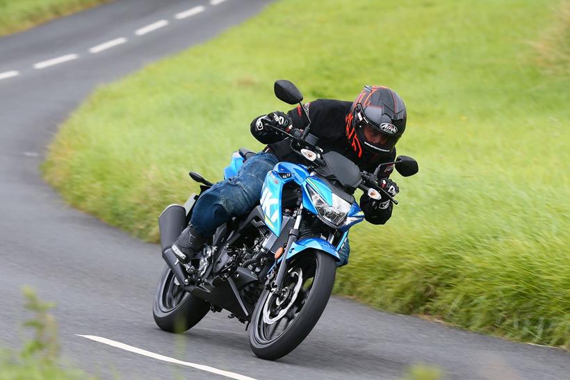 It might be a while until Gareth can learn to ride the Suzuki GSX-S125 motorbike this enthusiastically... 