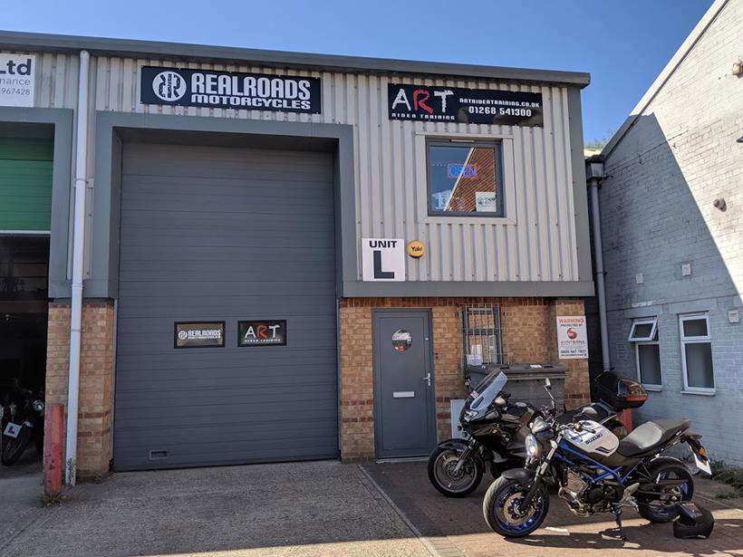 The Suzuki SV650 outside ART Rider Training in Basildon, Essex, where Gareth learned to ride a motorbike