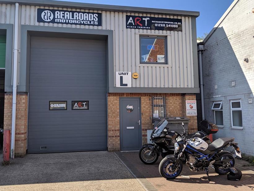 The Suzuki SV650 outside ART Rider Training in Basildon, Essex - where Gareth learnt to ride a motorbike