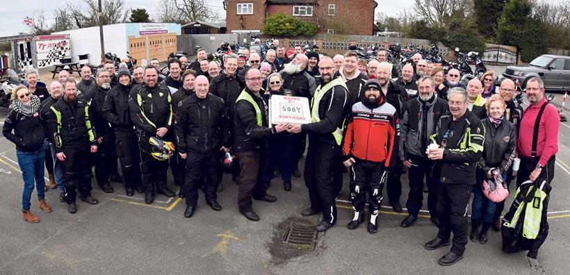 Riders at a #ride5000miles meet-up