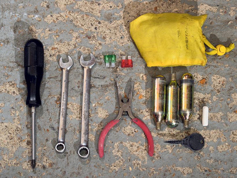 Tools are very handy when repairing your bike on the move