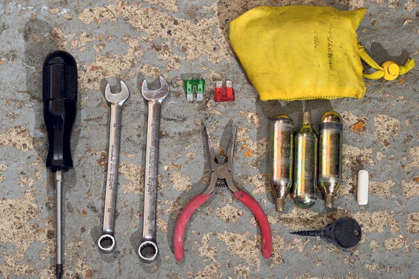 Tools are very handy when repairing your bike on the move