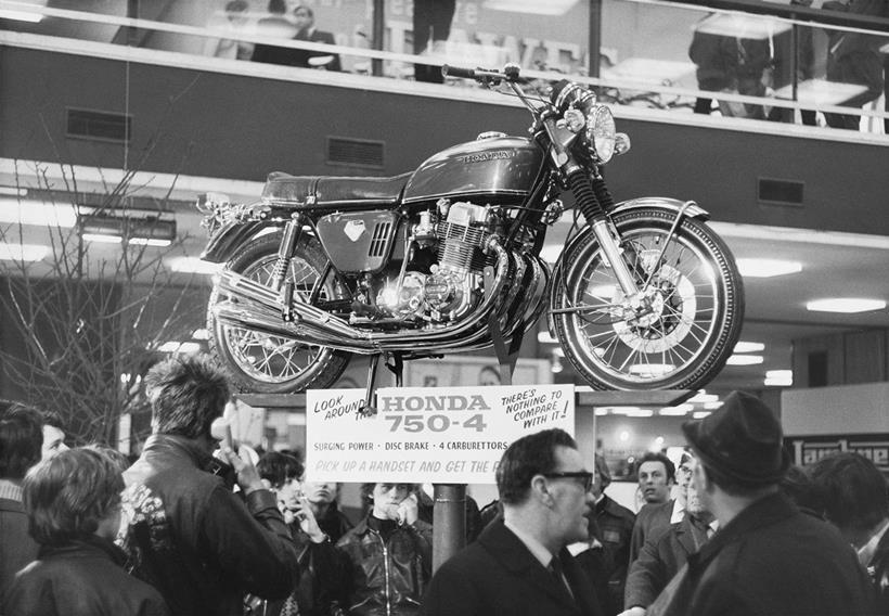 Honda CB750 on display in 1969