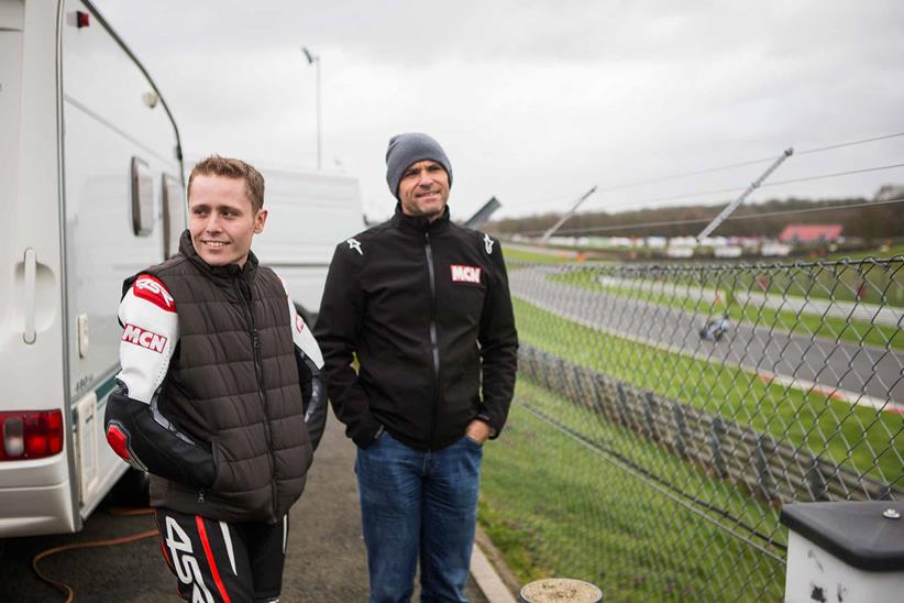 Dan and Michael wait for the racing