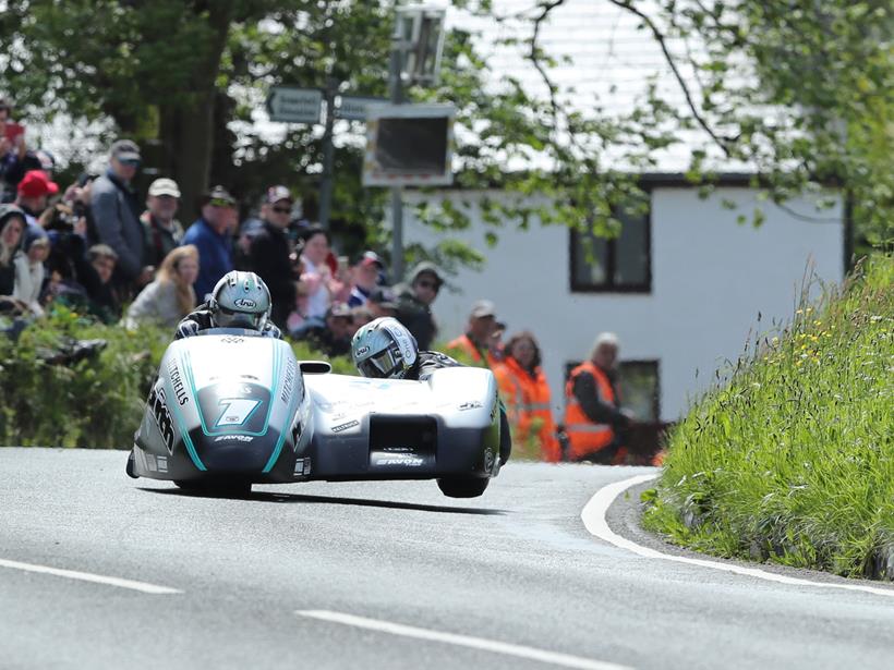 Ben and Tom Birchall in their 2019 sidecar at the TT