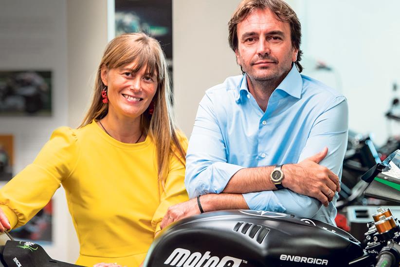 Livia Cevolini, CEO, on left and Giampiero Testoni CTO, on right, of Energica Motor Company S.p.A.