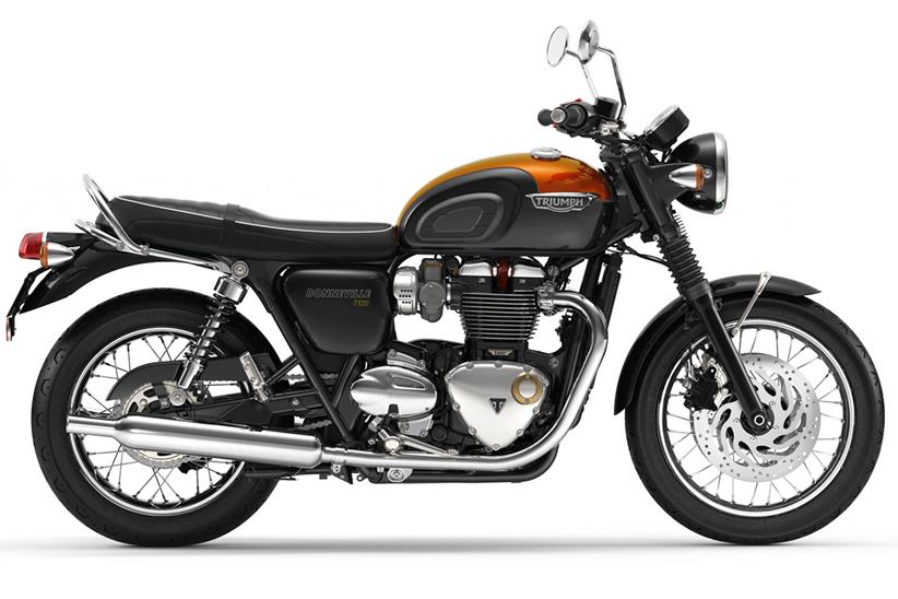 Triumph Bonneville T120 in Baja Orange and Storm Grey 