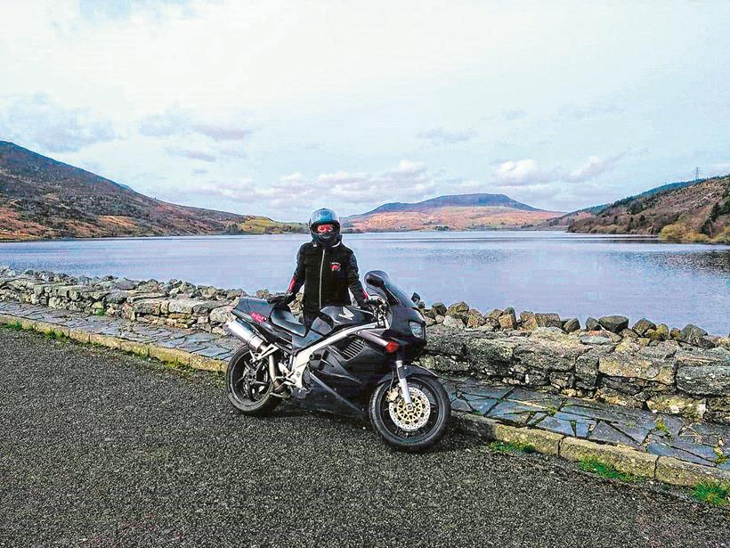 Gill James with her Honda VFR750