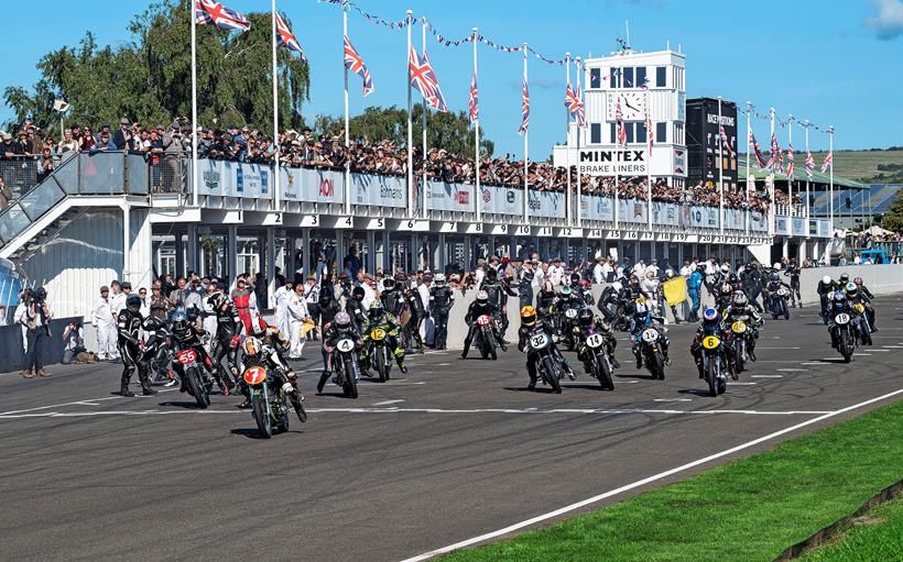 Riders race away in the 2022 Goodwood Revival meeting