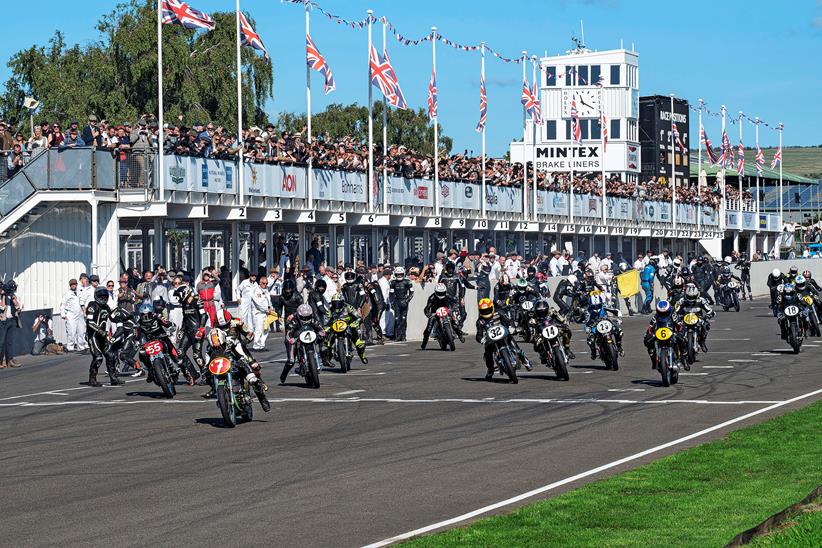 Riders race away in the 2022 Goodwood Revival meeting