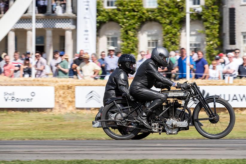 Norton and sidecar at the Festival of Speed