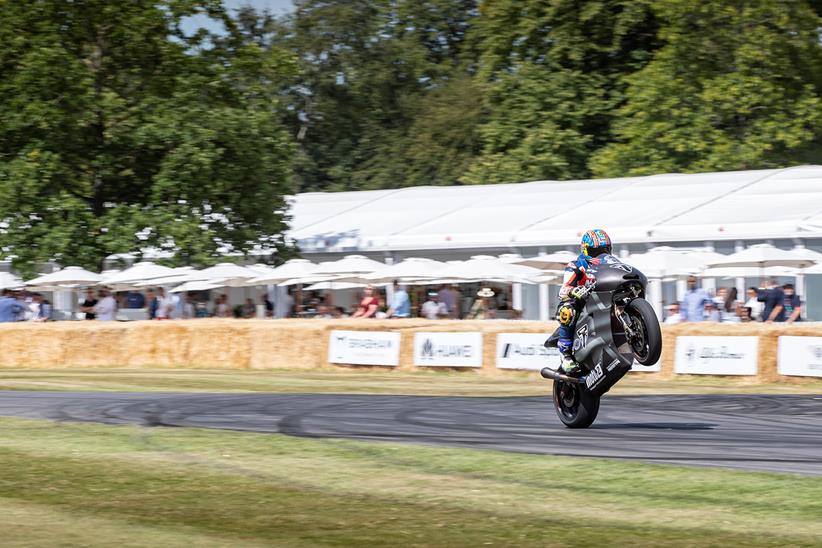 Michael Neeves wheelie Triumph Moto2 Festival of Speed