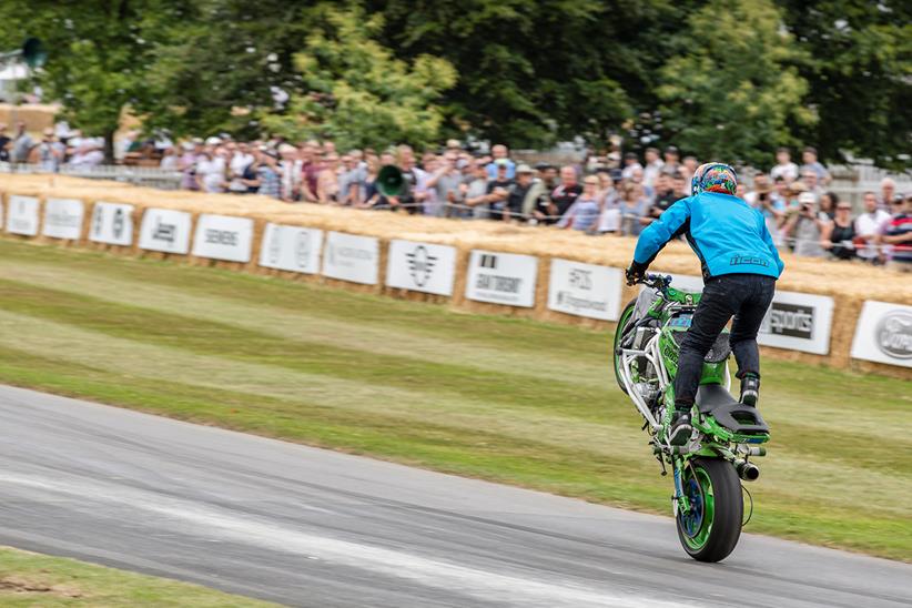 Stunt riding at the Goodwood Festival of Speed