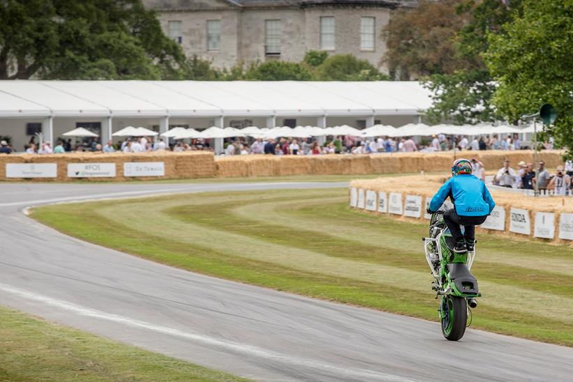 Lee Bowers stunt riding at the Festival of Speed