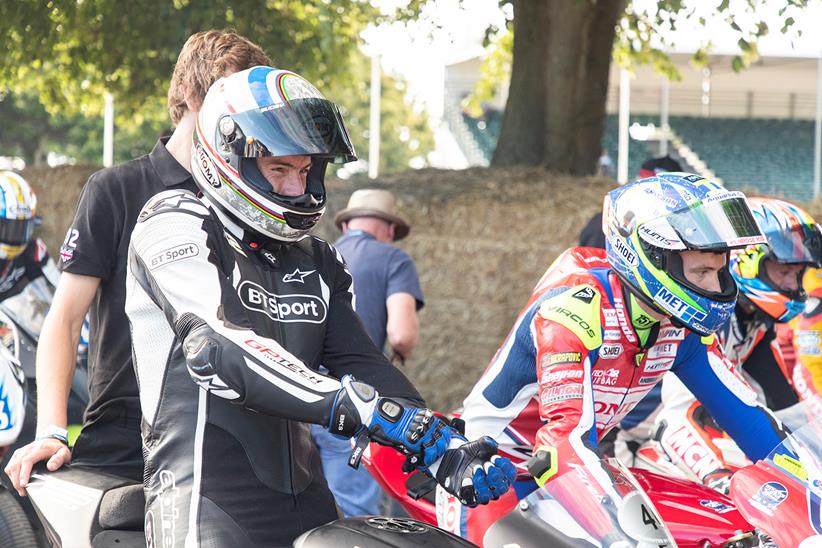 James Toseland prepares for a run at the Goodwood Festival of Speed