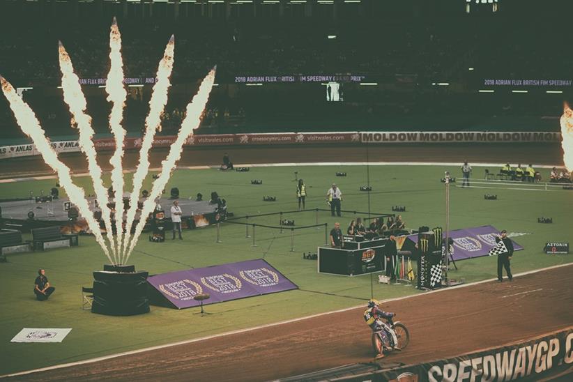 Fireworks added to the atmosphere under the roof (photo credit: SpeedwayGP)