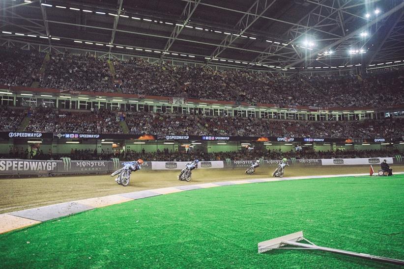 More sideways action on track (photo credit: SpeedwayGP)