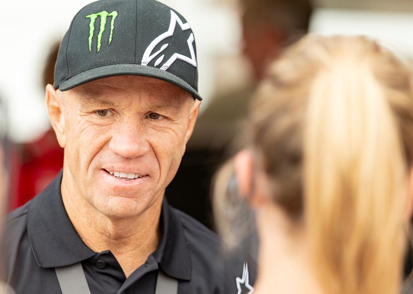 Randy Mamola in the Goodwood paddock