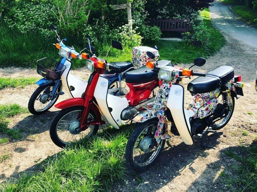 The Honda C90s for the ride