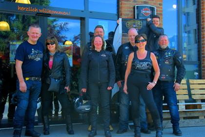 Martin's group of friends toured Europe by Harley